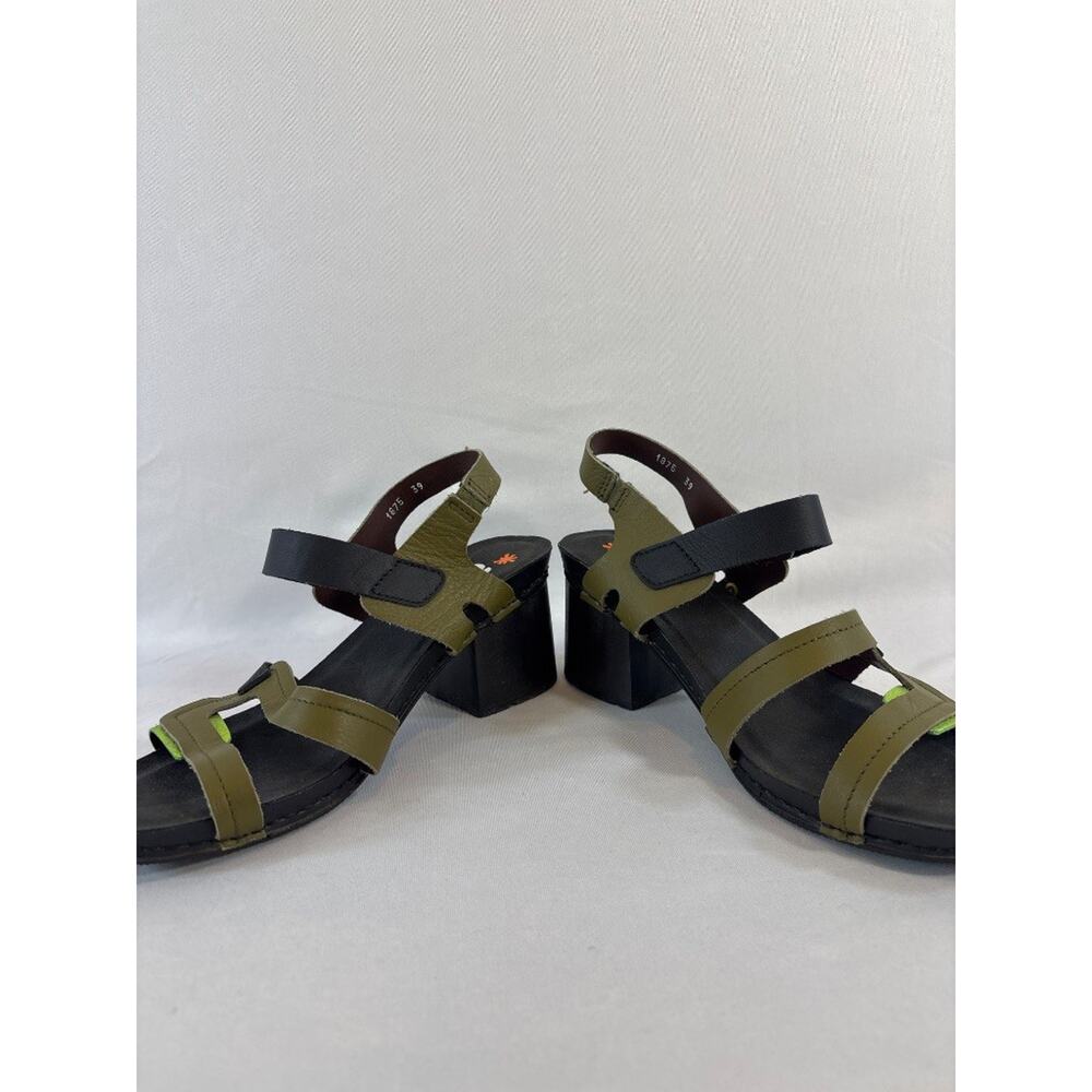 The Art Company 1875 Heeled Sandal Green EU 39 (8.5 to 9 US) Artsy Block Heel - Picture 6 of 8